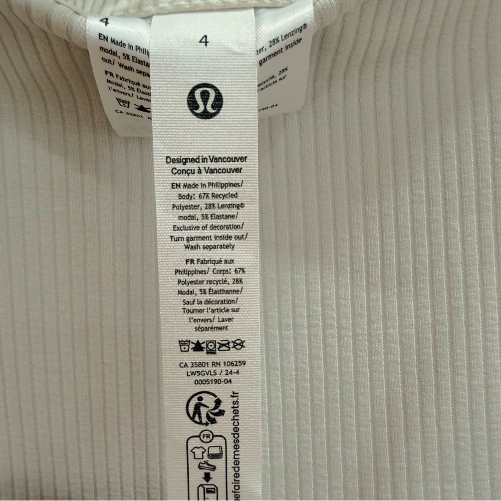 NWT Lululemon Ribbed Softstreme Flared Pant *Tall Size 4 Bone 35.5" Inseam - Picture 6 of 9
